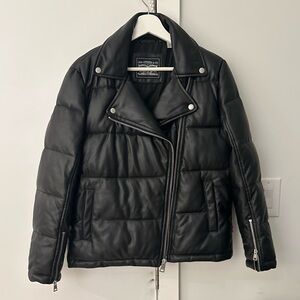 Levi's Puff Black Faux‎ Leather Jacket XS